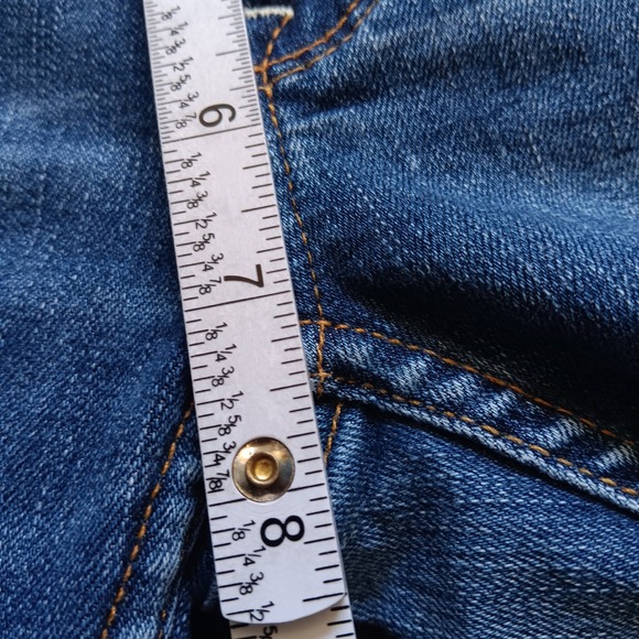 Big Star Brigette Slim Straight Jeans Womens 26L Blue Excellent Hemmed Stretch - Picture 12 of 14